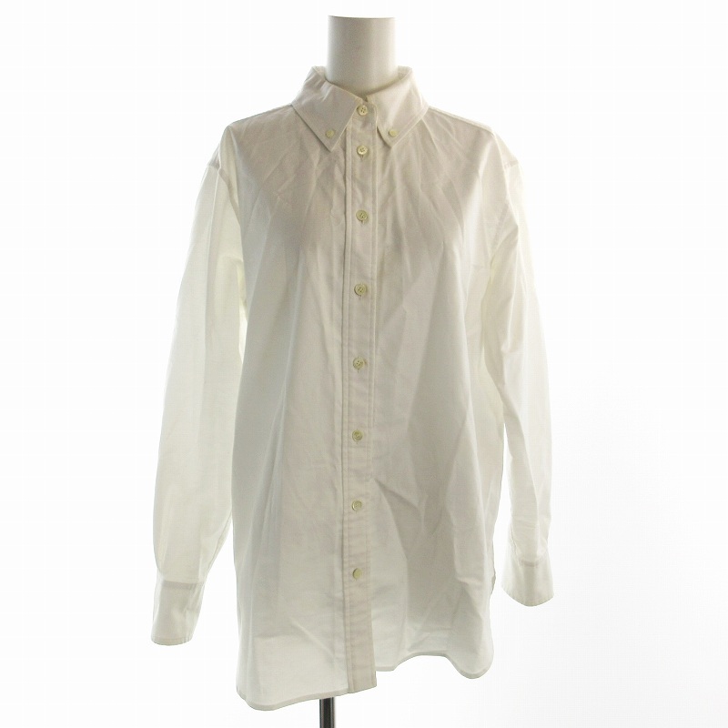 アルアバイル allureville 23SS SIDOGRAS オックスボタンダウンシャツ 2 M 長袖 白 ホワイト /EE レディース