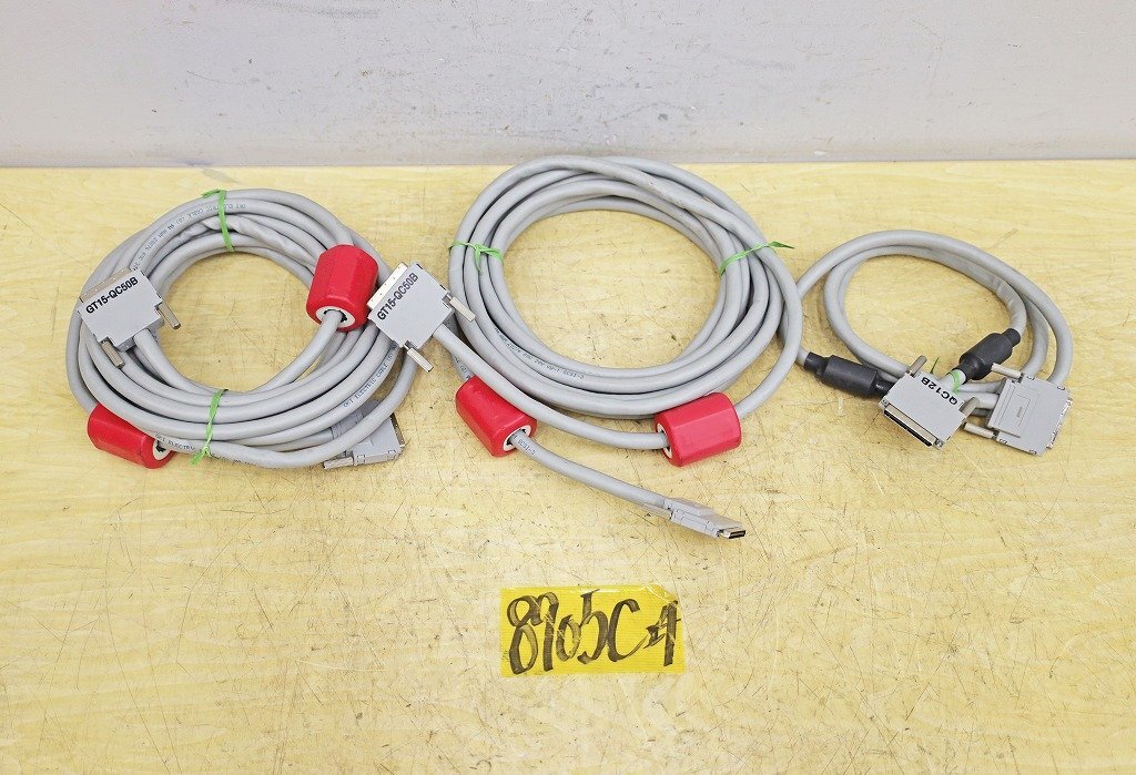 8905C24 MITSUBISHI 三菱電機 QCPU用バス接続ケーブル GT15-QC50B 5m ×2本/増設ケーブル QC12B 1.2m ×1本 まとめて3本セット GOTケーブル