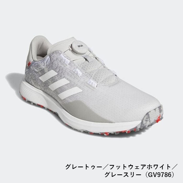 ワケアリ adidas GOLF ゴルフシューズ S2G SL BOA LQB41 3E相当 2022年春夏モデル カラー:グレー/Fホワイト(GV9786) サイズ:27.0cm