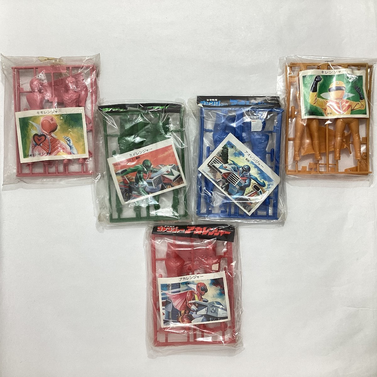 未開封　科学戦隊ゴレンジャー　プラモデル　5種 セット　昭和レトロ　当時物　アカレンジャー アオレンジャー ミドレンジャー キ モモ