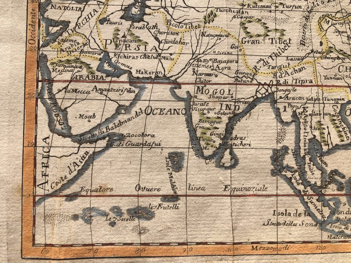 5100円 古地図 アンティークマップ 世界地図 アジア 銅板画 5100円 古地図 アンティークマップ 世界地図 アジア 銅板画