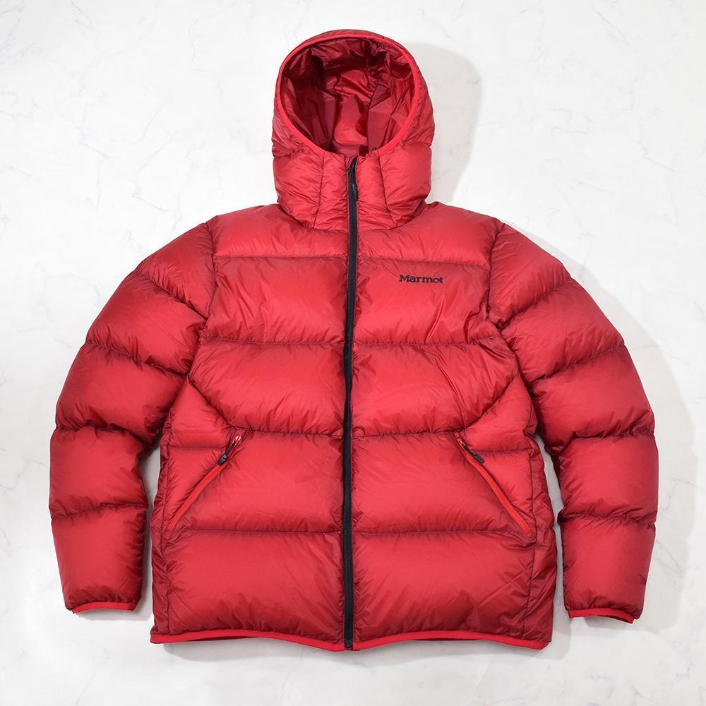 定価49,000円 極暖 超軽量 マーモット Marmot マザーグースダウン 1000フィルパワー ダウンジャケット ダウンパーカ L 赤 TOMMJL15JT