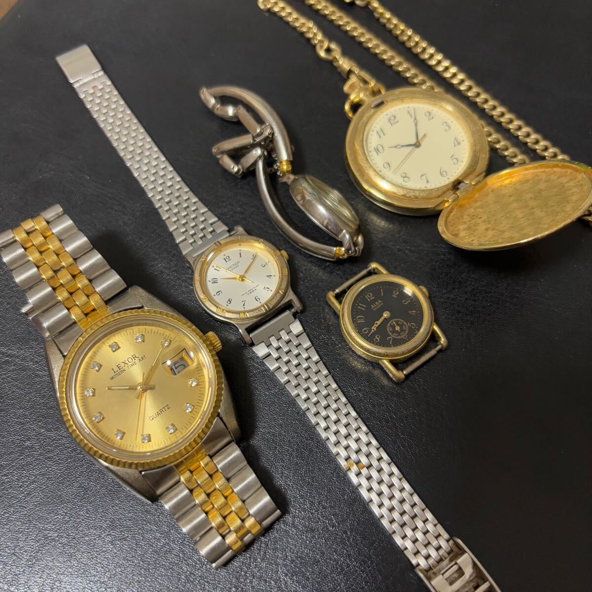 腕時計 懐中時計 メンズ レディース 5点セット クォーツ CITIZEN シチズン まとめて 整理品 アナログ ゴールドカラー ゴールド
