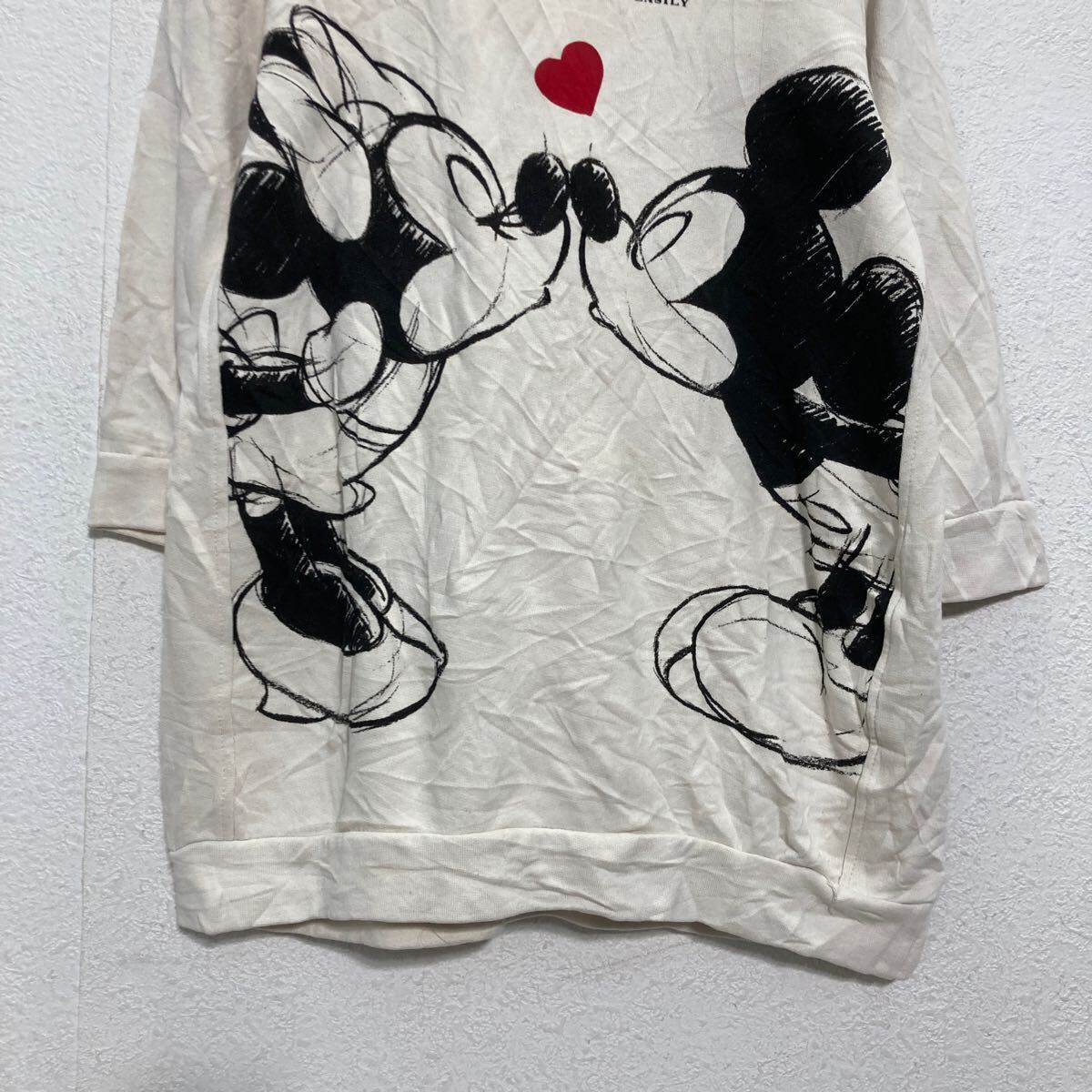 ZARA キャラクター プリントスウェット トレーナー キッズ 120～ アイボリー ザラ ミッキー＆ミニー 古著卸 アメリカ仕入 a701-5930