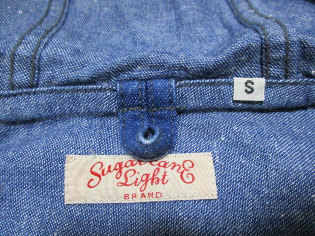 SUGAR CANE LIGHT シュガーケーン FELIX ワッペン フルジップ デニムパーカ S