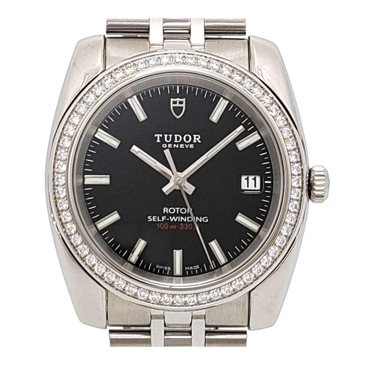 チューダー クラシックデイト ベゼルダイヤ 21020 自動巻き ステンレススティール メンズ TUDOR 中古