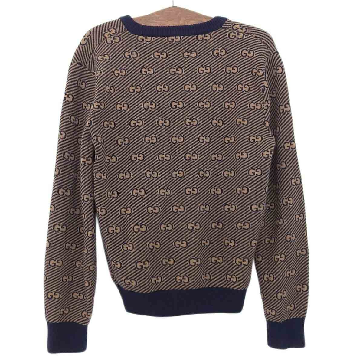 グッチ GG柄 Vネック ニット 626643 レディース ブラウン GUCCI 中古 【アパレル?小物】