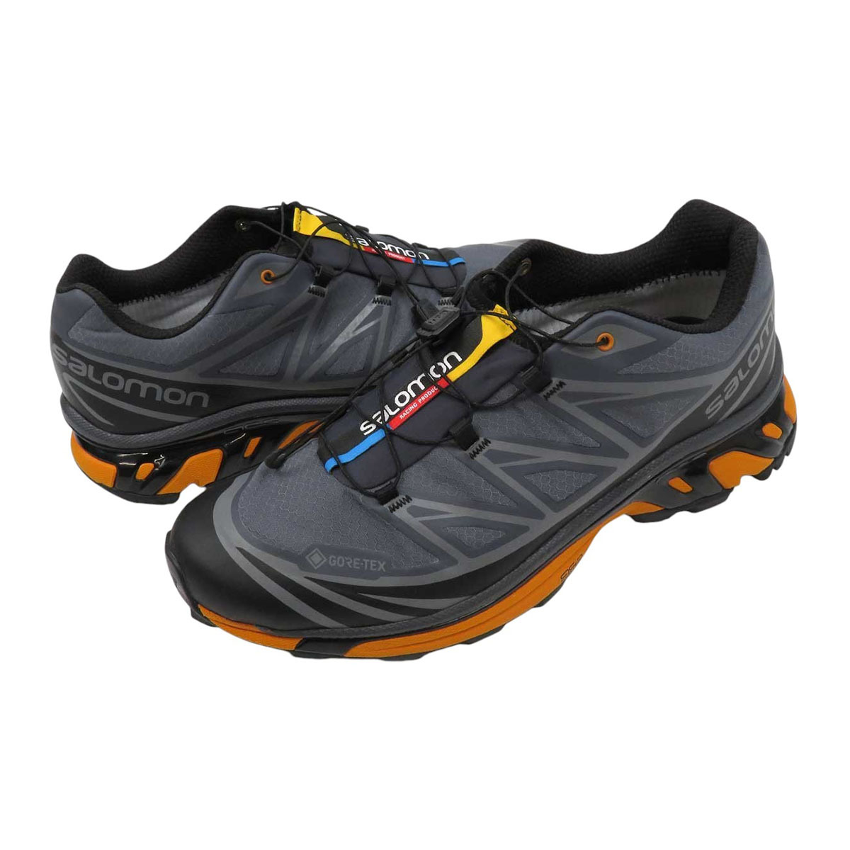 SALOMON サロモン XT-6 GORE-TEX スニーカー 417054 ユニセックス グレー ブラック オレンジ 中古