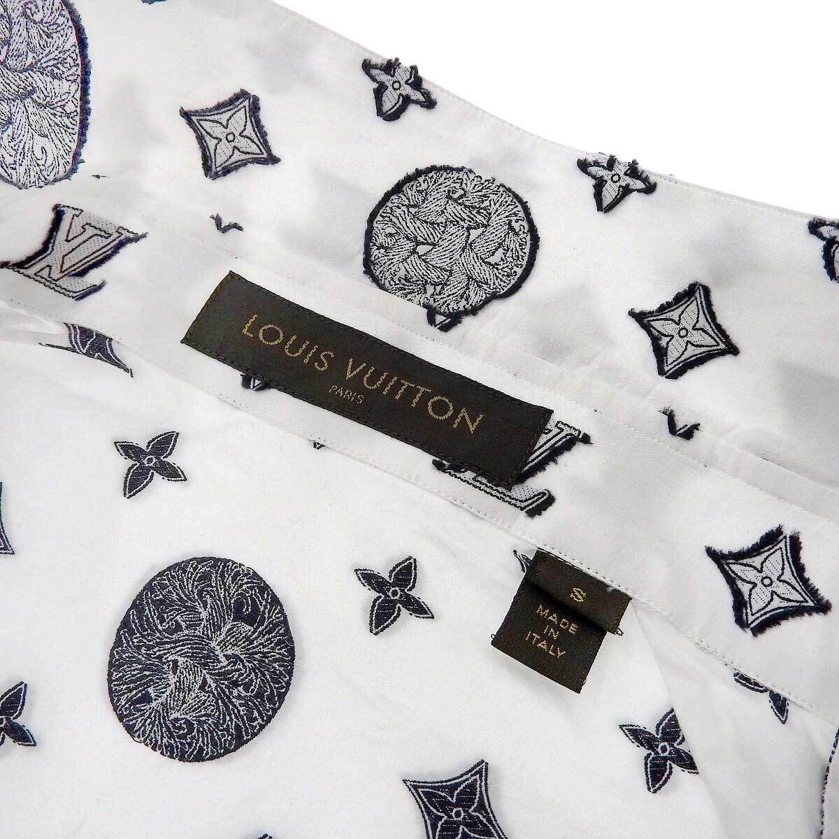 ルイヴィトン クリストファー ネメス ロープ モノグラム コットン シャツ RM152 H8S60WBM4 メンズ ホワイト 中古 【アパレル?小物】