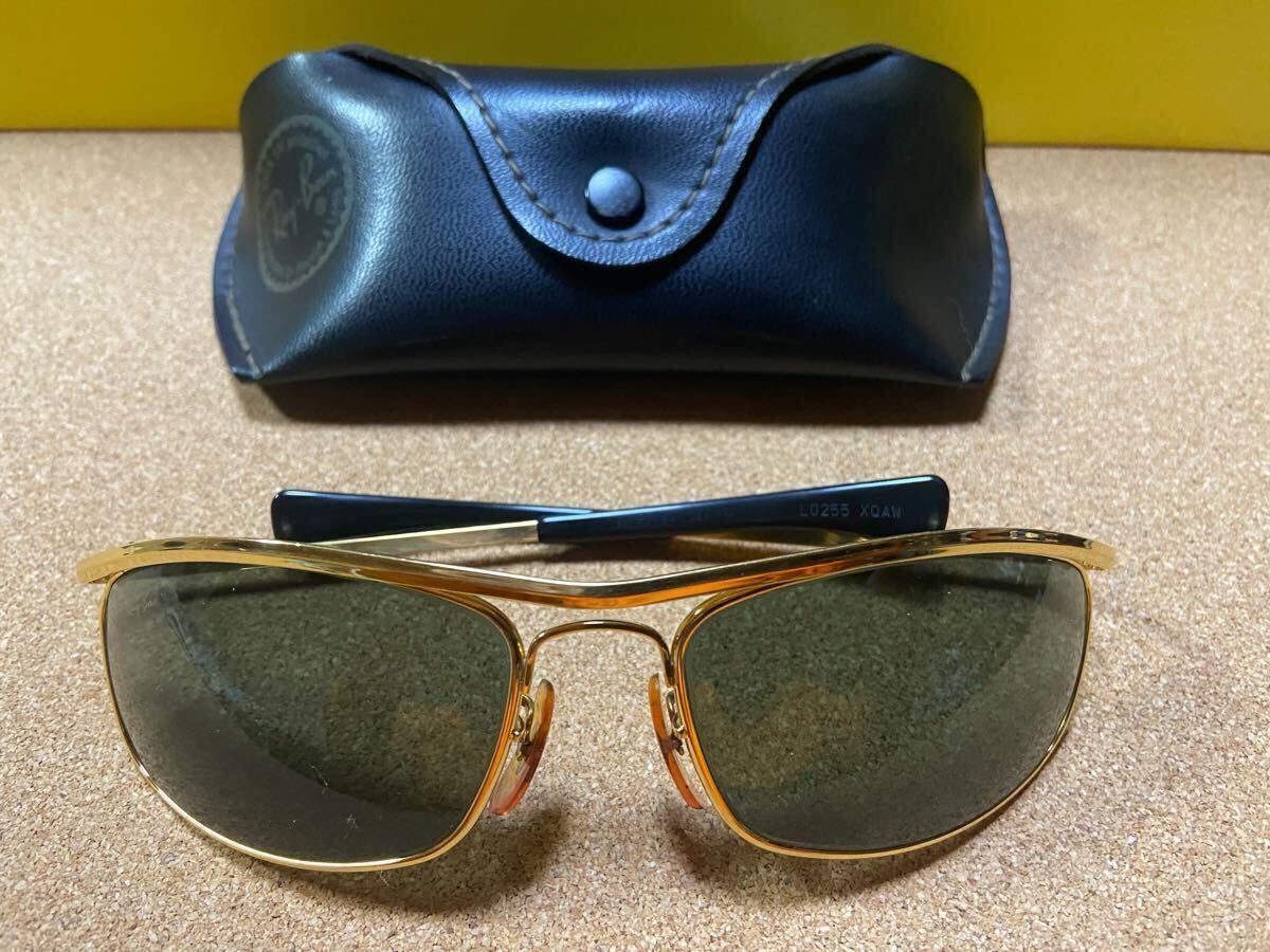 Ray-Ban レイバン　サングラス　オリンピアン　L0255　ボシュロム　B/L　USA　グリーンレンズ　ゴールドフレーム　砂打ちあり