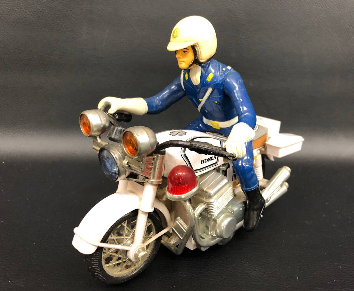 白バイ ホンダCB 当時物 ミニカー 昭和 レトロ コレクション 警察 乗り物 241227-14