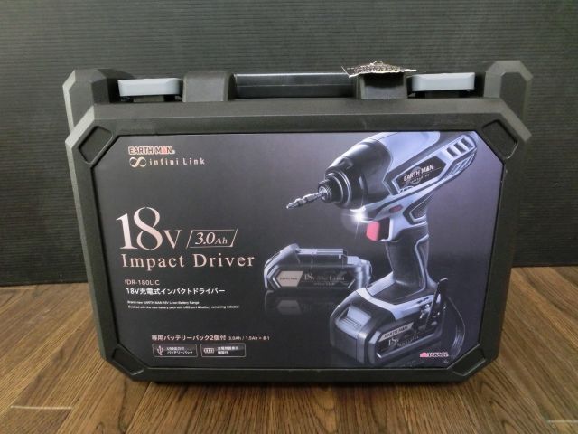 ♪♪【7A6①b】高儀 EARTH MAN アースマン　infini‐Link 18V充電式インパクトドライバー バッテリー2個付 IDR-180LiC　未使用♪♪
