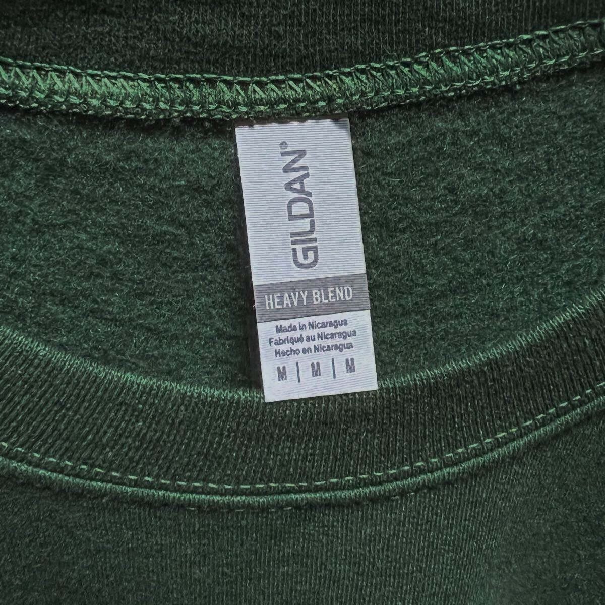 GILDAN フォレストグリー M 深緑 ダークグリーン セットイン トレーナー 8.0oz スウェット ギルダン 無地 長袖 裏起毛_画像2