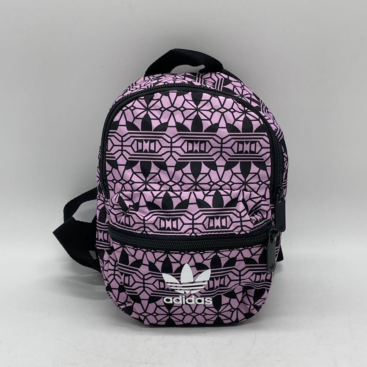 ★BN2792□adidas アディダス ミニバッグ ミニリュック 総柄 パープル キッズにも