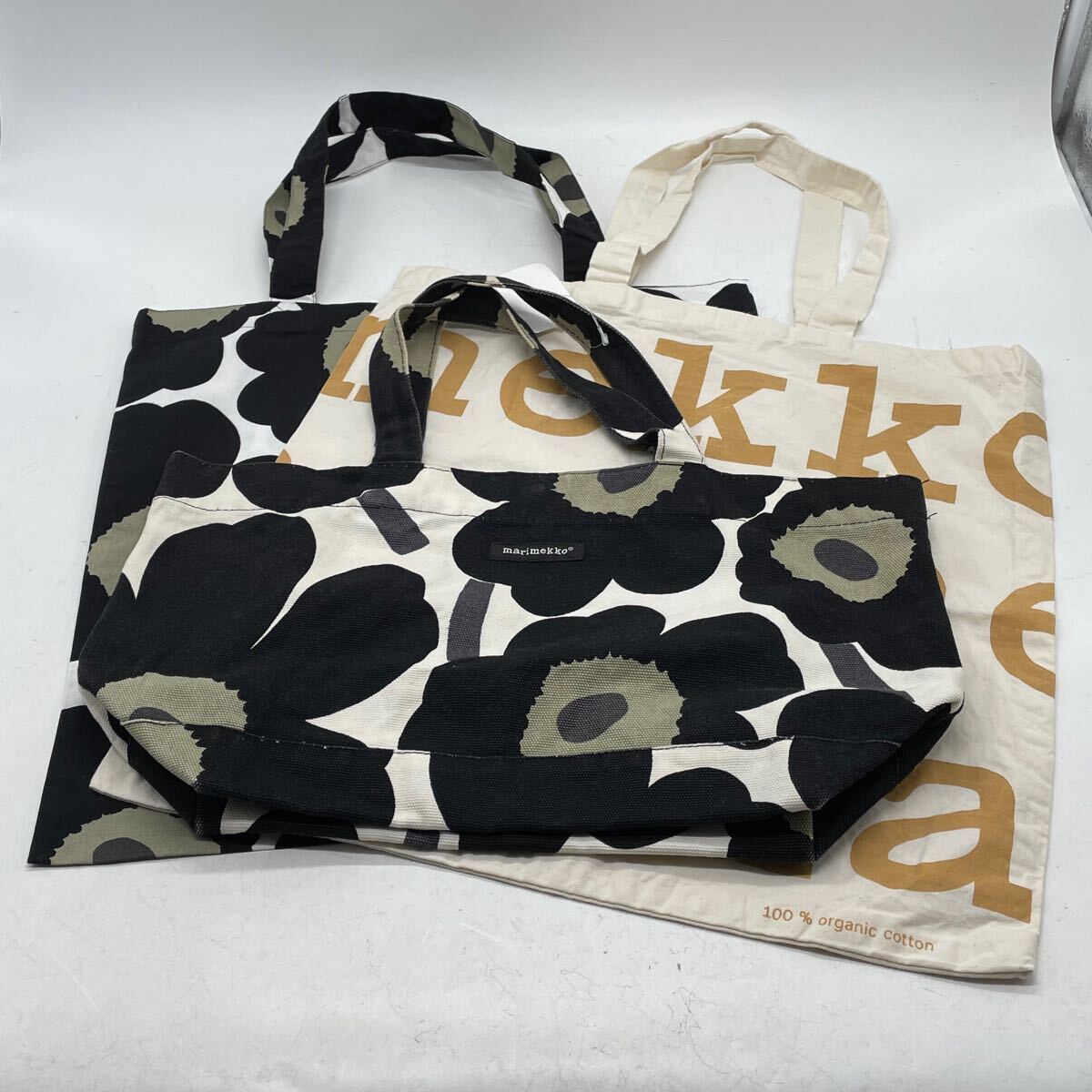 ★BN2776□3点セット marimekko マリメッコ ウニッコ柄 トートバッグ＋エコバッグ2点