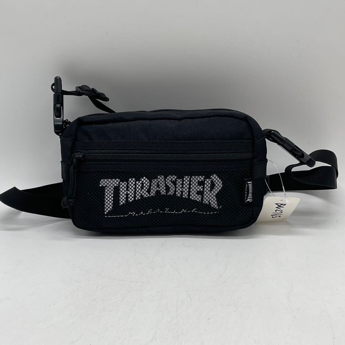 ★BN2765□THRASHER スラッシャー 2WAY ショルダーバック ウエストポーチ ボディバッグ ブラック 良好