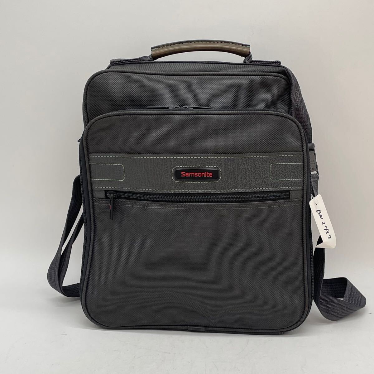⑧BN2797□□Samsonite サムソナイト 2WAY ショルダーバッグ 斜め掛け トート ビジネス 出張 機内 グレー