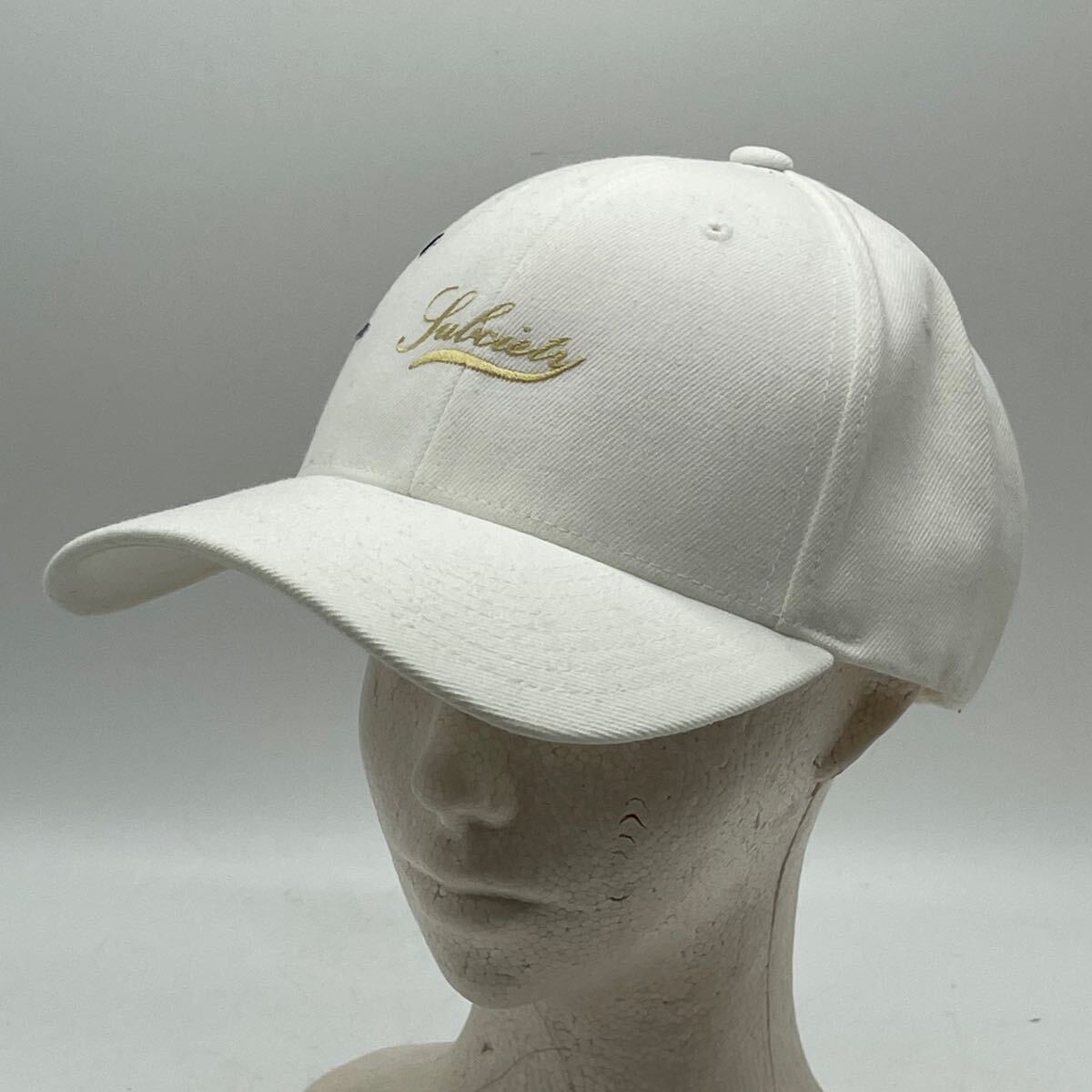 KO1565□Subciety サブサエティ キャップ 帽子 ホワイト フリーサイズ 良好