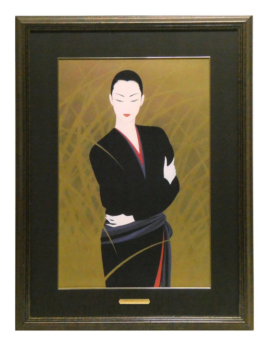 Amazon.co.jp: 額装 鶴田一郎 美女 美人画 貴重イ A4サイズ額