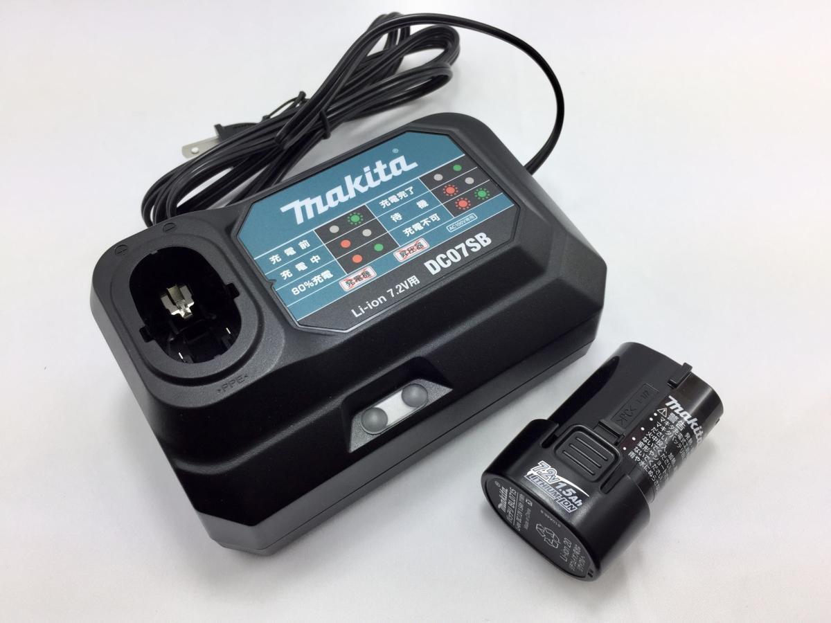 新品 マキタ 充電器 DC07SB + バッテリ BL0715 のセット品（ リチウムイオンバッテリー 7.2V 1.5Ah 純正 未使用 充電機 未使用品