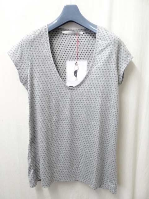 custommade カスタムメイド　新品未使用　V neck ドット　GRAY MELANGE Sサイズ