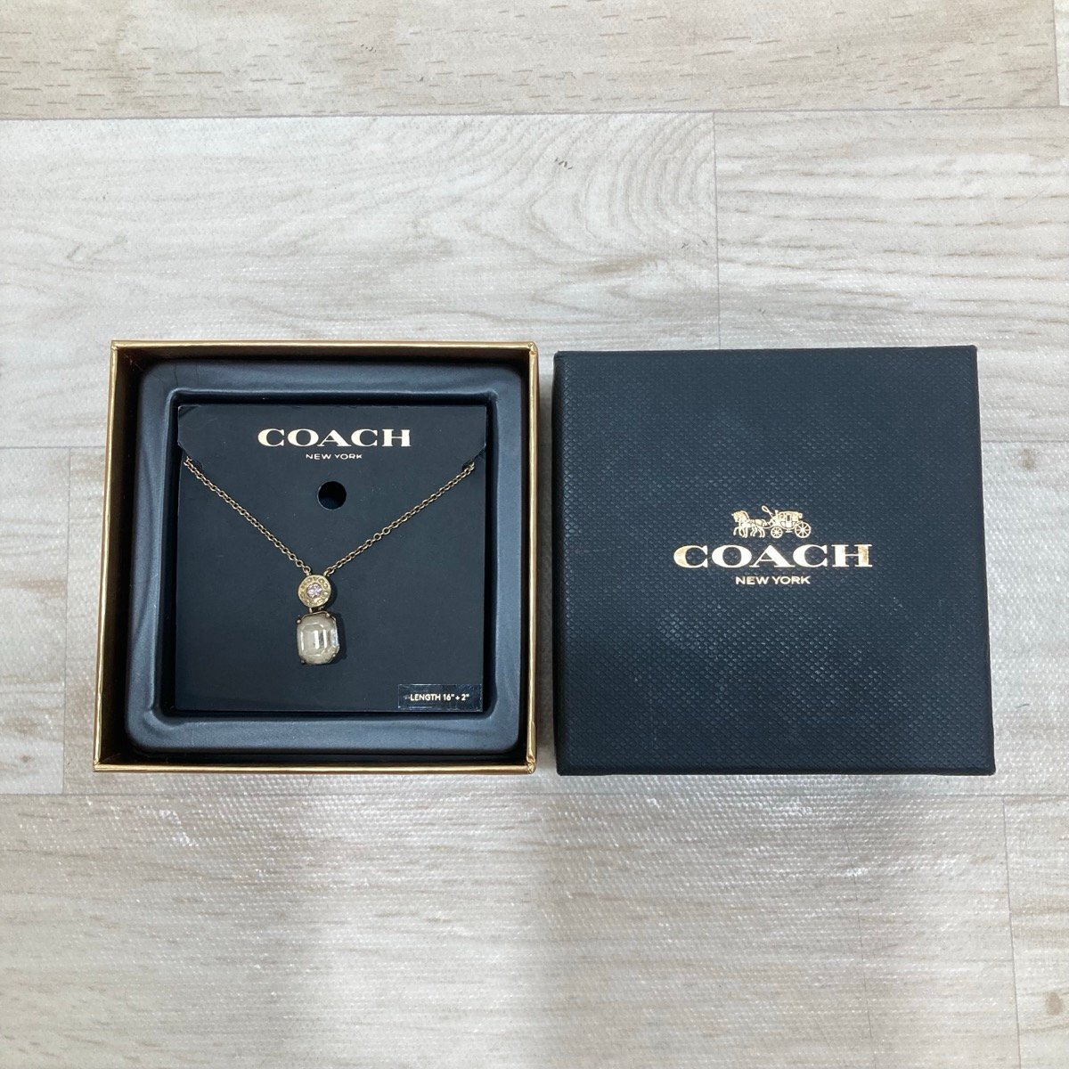 COACH コーチ ネックレス ラインストーン ゴールドカラー レディース 小物 アクセサリー[D2333]