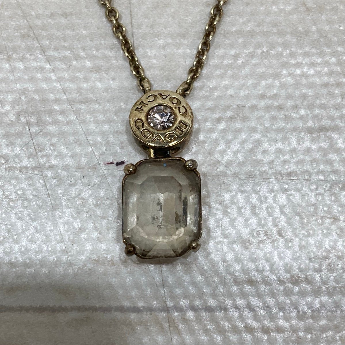 COACH コーチ ネックレス ラインストーン ゴールドカラー レディース 小物 アクセサリー[D2333]