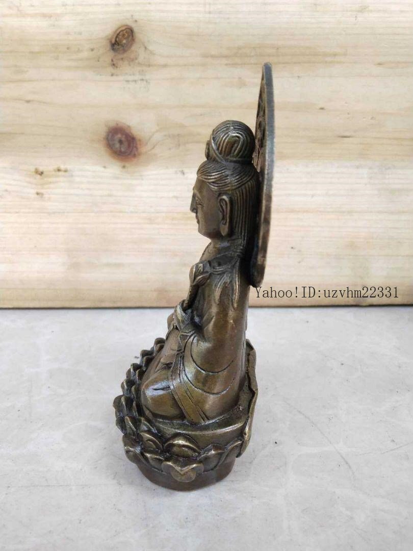 限定セール 背もたれ坐蓮観音 仏教美術 仏像 銅器 銅製 工芸品