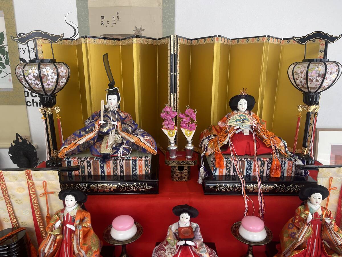 七段飾り 雛人形 おひなさま 三人官女 五人囃子 右近 左近 七段飾り 雛人形 おひなさま 三人官女 五人囃子 右近 左近