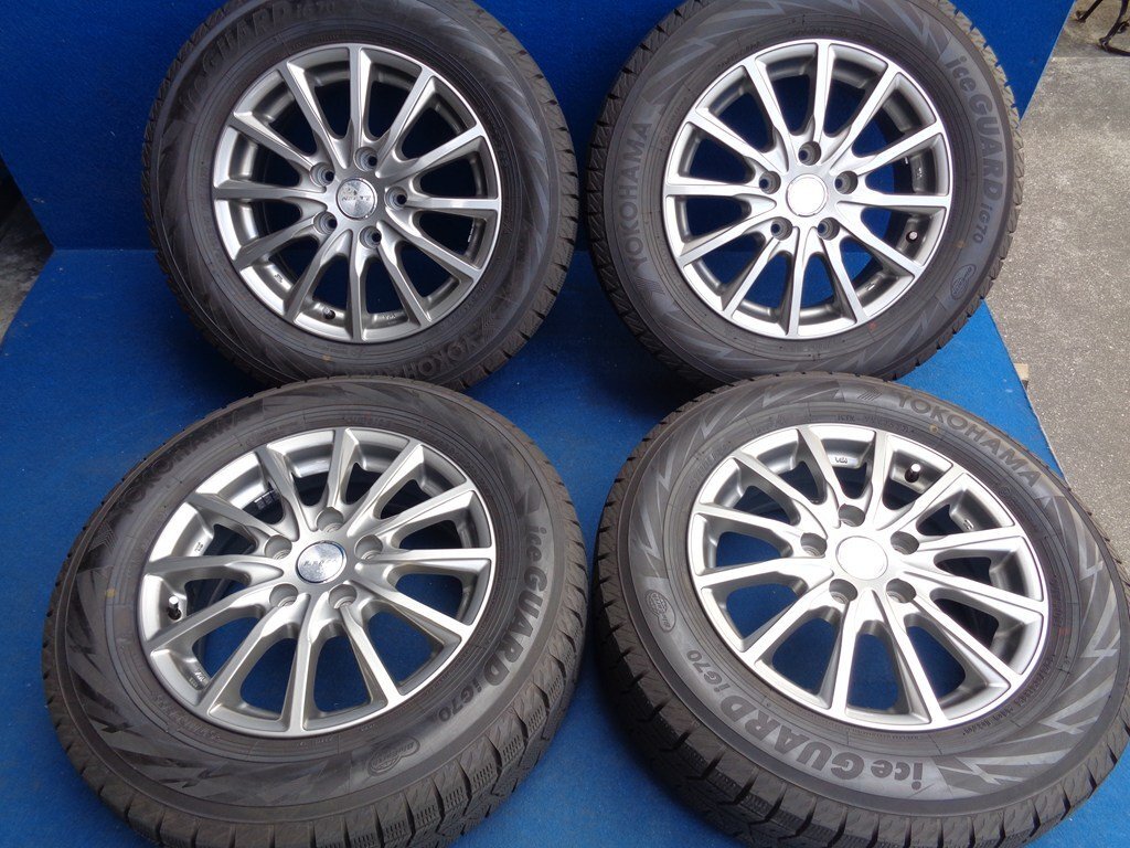 【送料込み】★ イボ殘り ★ セレナ ノア ヴォクシー ルミオン 等 ★ LEBEN ★ 6J/+43 PCD 114.3 ★ 195/65R15 ★ ヨコハマ iG70 ★