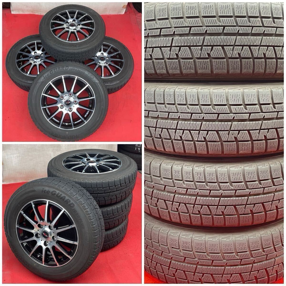6～7分山 YOKOHAMA ヨコハマ ice GUARD ig60 アイスガード 195/65R15 91Q 15×6J 5穴 PCD114.3 ハブ徑73mm ET+52 スタッドレス