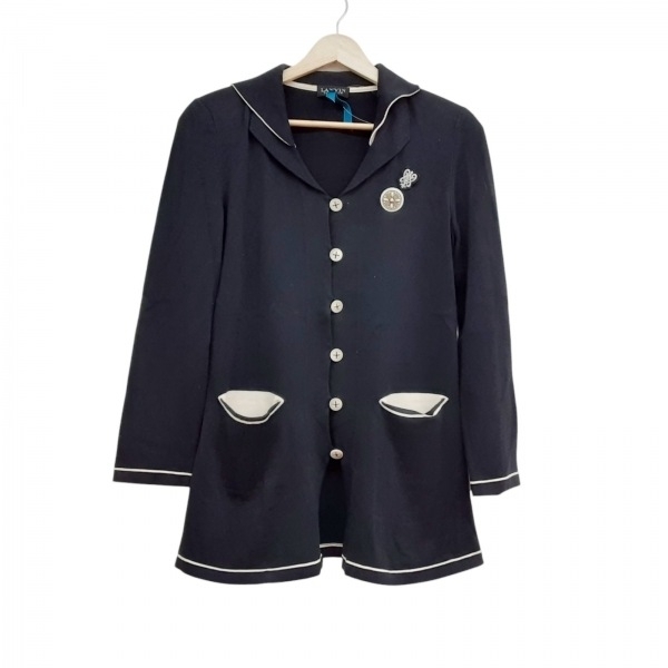 ランバンコレクション LANVIN COLLECTION サイズ38 M - 黒×ベージュ レディース 長袖/ニット/春/秋 美品 ジャケット
