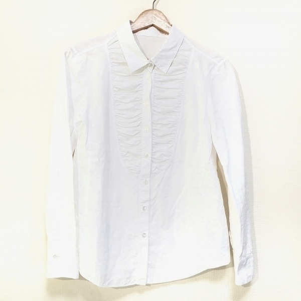 ランバンコレクション LANVIN COLLECTION 長袖シャツブラウス サイズ38 M - 白 レディース ギャザー トップス