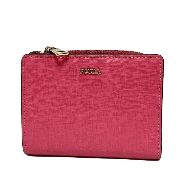 フルラ FURLA 2つ折り財布/ミニ/コンパクト - レザー ピンク L字ファスナー 財布