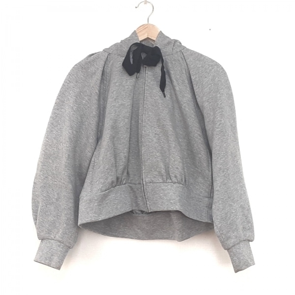 ランバンオンブルー LANVIN en Bleu パーカー サイズ38 M - グレー×黒 レディース 長袖/ジップアップ 美品 トップス