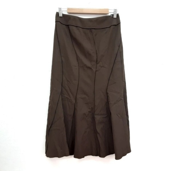 ヒロココシノ HIROKO KOSHINO ロングスカート サイズ38 M - ダークブラウン レディース 美品 ボトムス