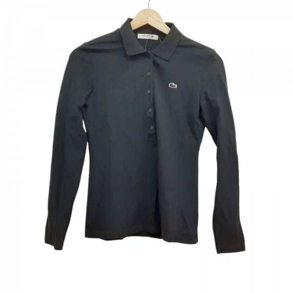 ラコステ Lacoste 長袖ポロシャツ サイズ34 S - 黒 レディース 美品 トップス