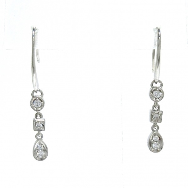 STAR JEWELRY スタージュエリー　K18 WG ダイヤモンド ピアス MOON SETTING DIAMOND PIERCED EARRINGS 0.08ct(2ZP1173)K18