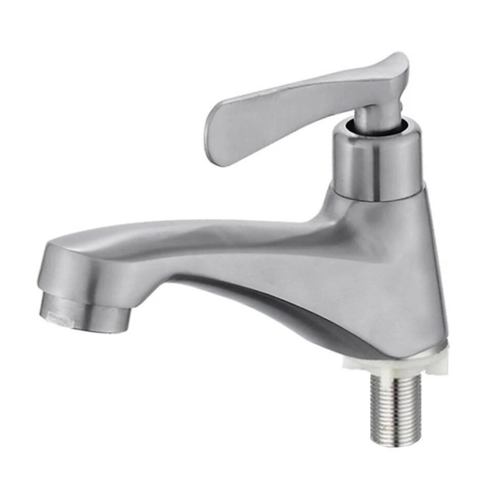 ステンレス製 単水栓 短柄 蛇口 洗面 浴室 キッチン用 シングルレバー おしゃれ 管理G3