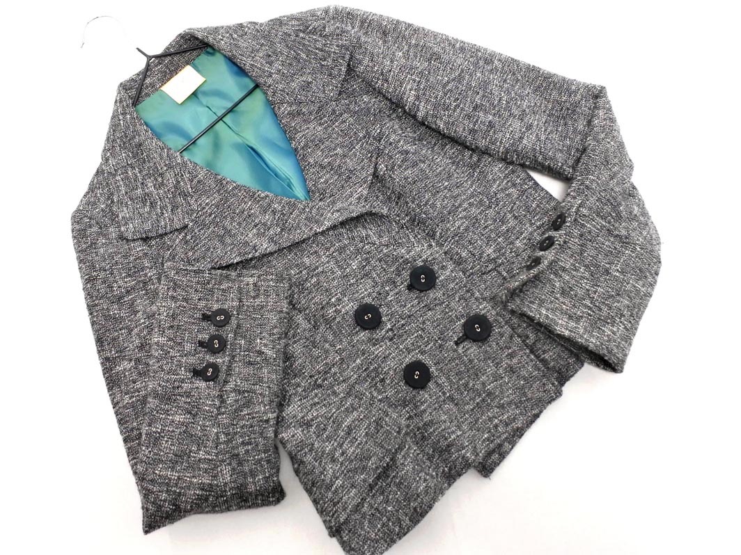 SUTSESO スチェッソ ツイード テーラード ジャケット size40/グレー ◇■ ☆ faa6 レディース