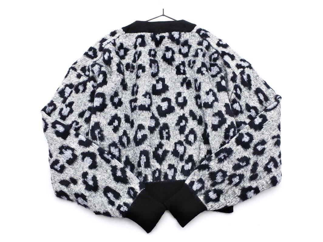 AZUL BY MOUSSY アズールバイマウジー ヒョウ柄 ニット セーター sizeS/黒ｘグレー ◇■ ☆ faa6 レディース_画像4