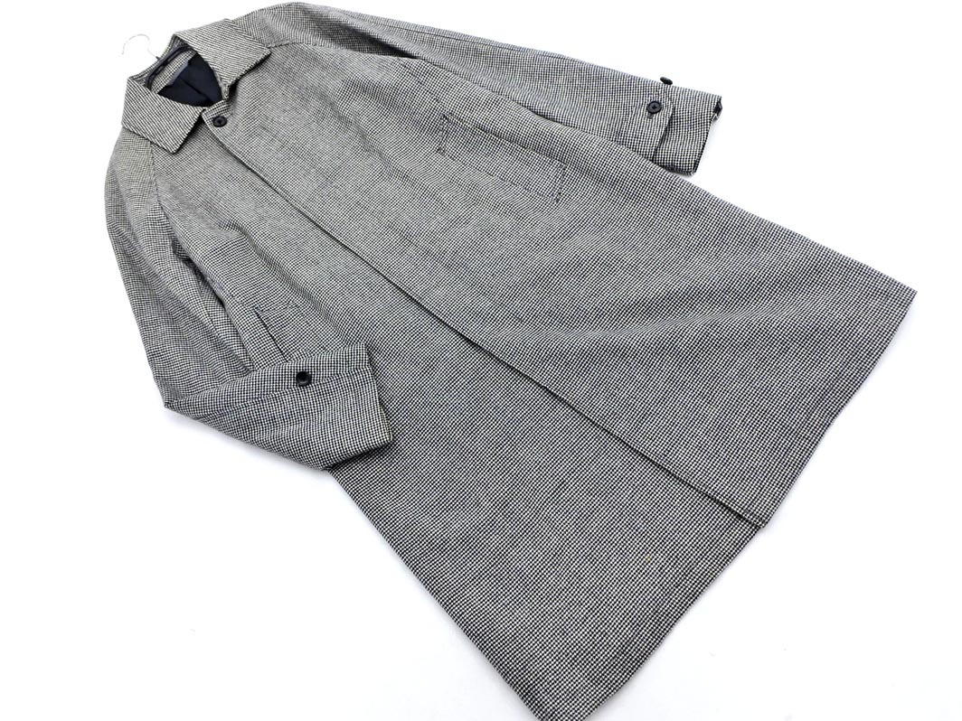 VISARUNO ビサルノ ウール混 ステンカラー コート sizeS/白ｘ黒 ◇■ ☆ faa6 メンズ