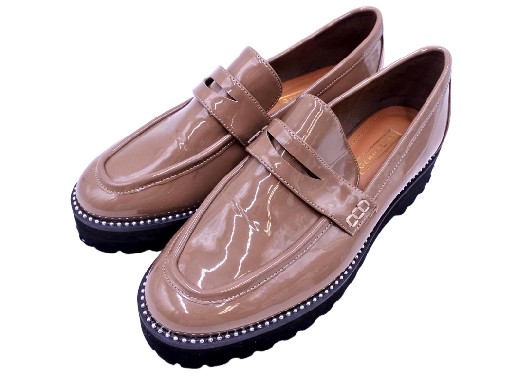 GEMMA LINN ジェマリン エナメル ローファー シューズ size37（23.5ｃｍくらい）/ベージュ ■■ ☆ faa7 レディース