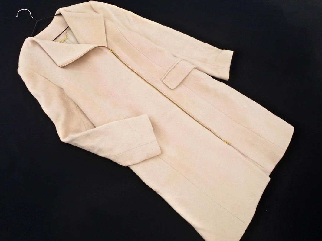 Loungedress ラウンジドレス ガリャルダガランテ アンゴラ混 ジップアップ ノーカラー コート size1/ベージュ ◇■ ☆ eja4 レディース