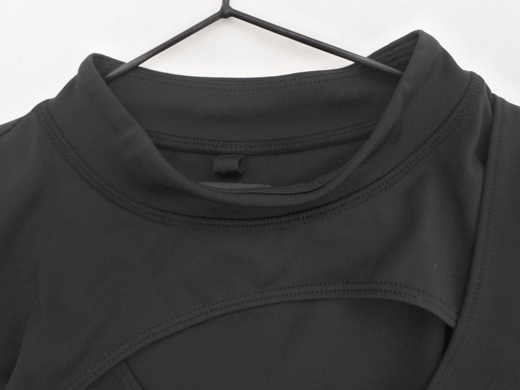 ネコポスOK パイピングホットフューチャー フィットネス アクティブウェア カットソー sizeS/黒 ■■ ☆ faa9 レディース