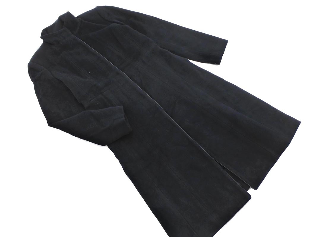 INDIVI インディヴィ アンゴラ混 スタンドカラー コート size38/黒 ◇■ ☆ faa9 レディース