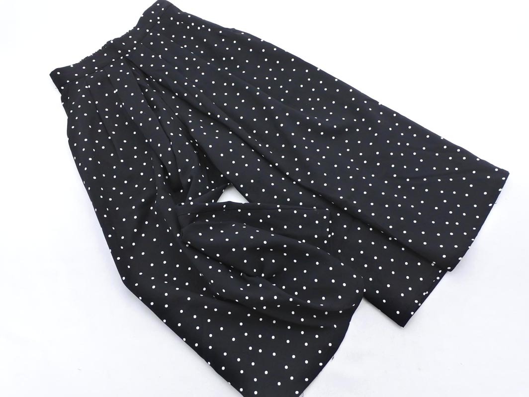OLIVE des OLIVE オリーブデオリーブ ドット ワイド パンツ sizeM/黒 ■◇ ☆ faa9 レディース