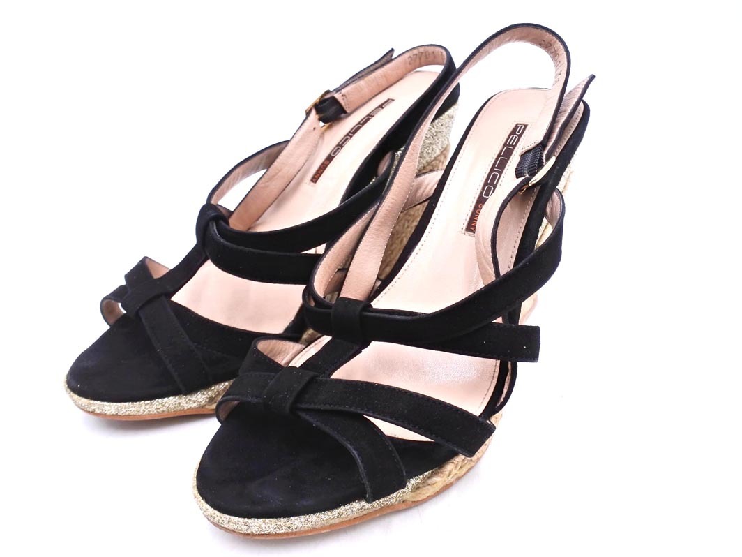 PELLICO ペリーコ ウェッジソール サンダル size38/黒 ■◆ ☆ faa9 レディース