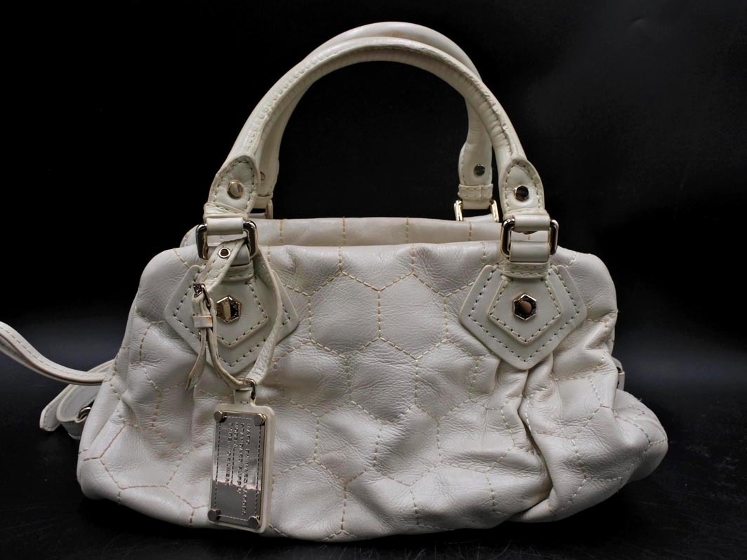 MARC BY MARC JACOBS マークバイマークジェイコブス レザー キルティング ハンド バッグ オフホワイト ■■ ☆ faa9 レディース