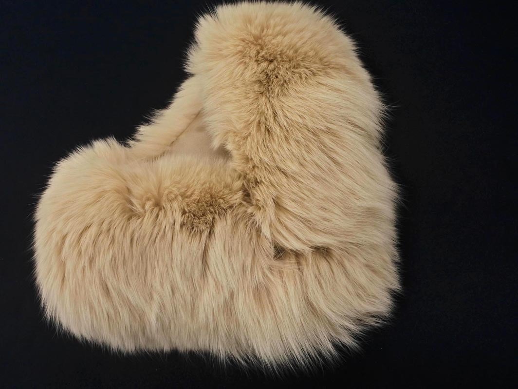 SAGA FURS サガファー リアルファー クリップ ティペット ベージュ ◇■ ☆ faa9 レディース